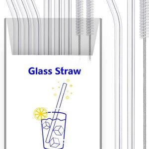 Clear Glass Straw Set